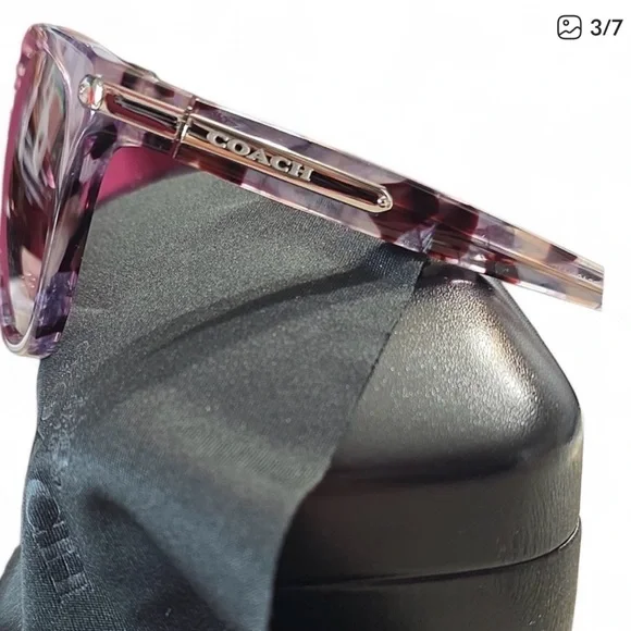 Coach Purple Tortoise Sunglasses For Women With Case EUC - Picture 3 of 7